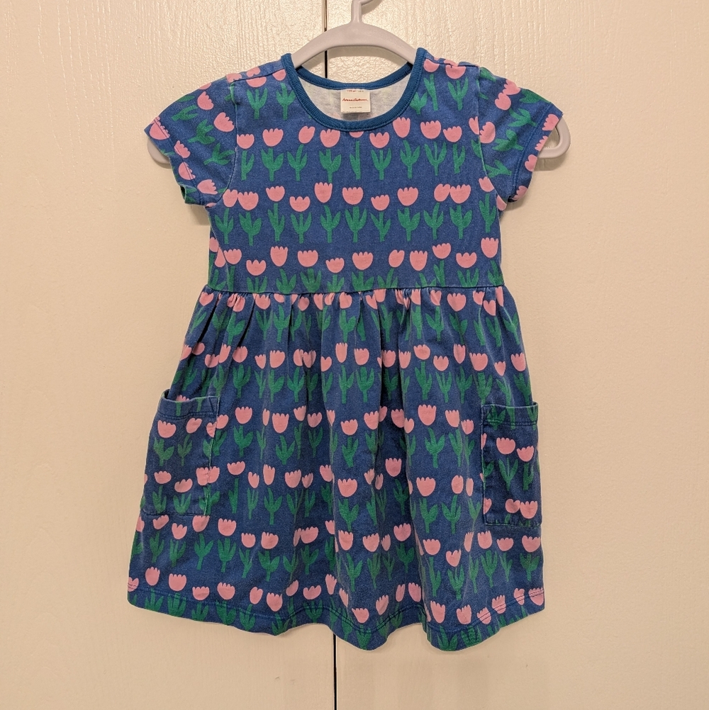 Hanna Andersson Girls Size 5 Blue Tulip Dress